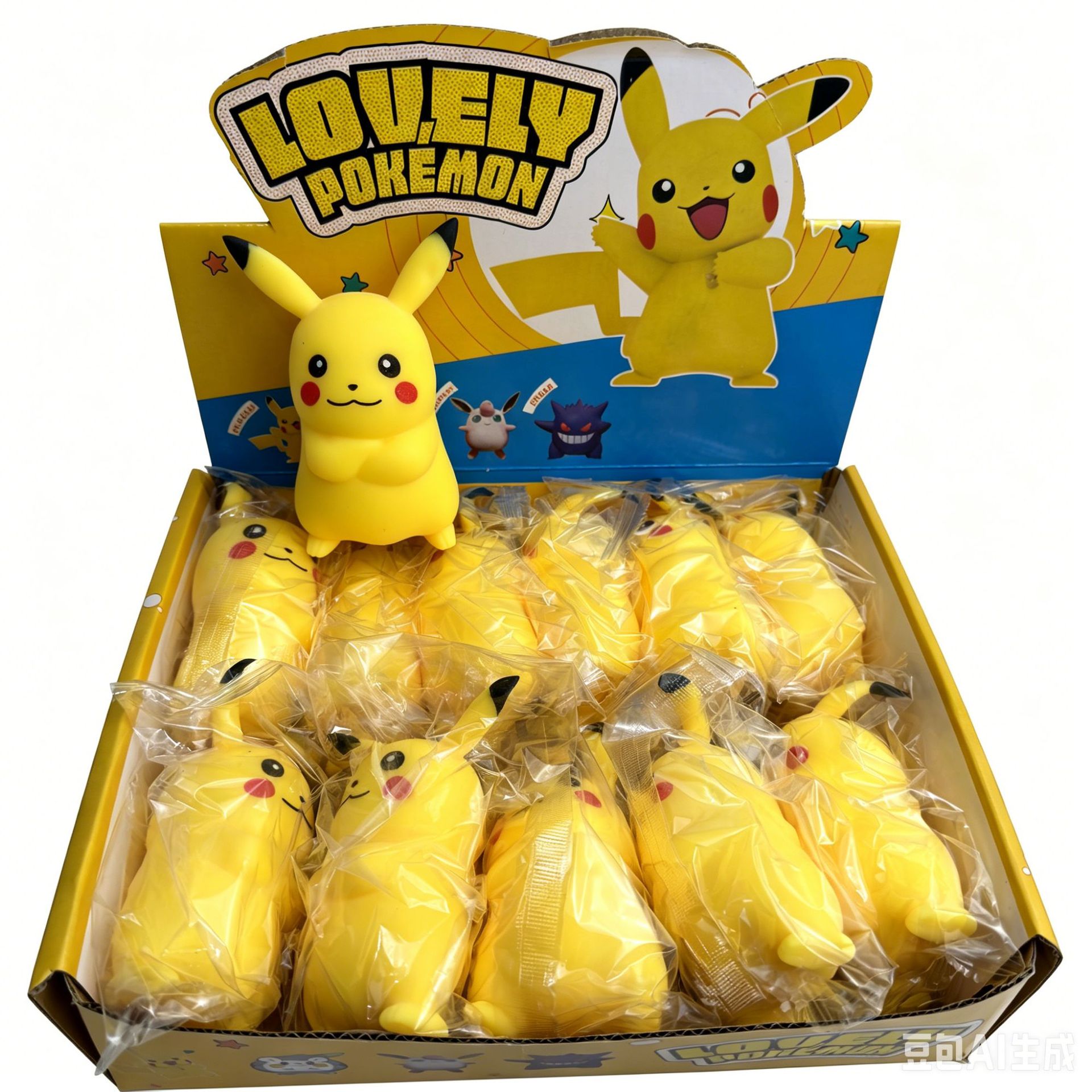 Vinyl Figure Blank - Lot de 12 jouets Squishy Pikachu