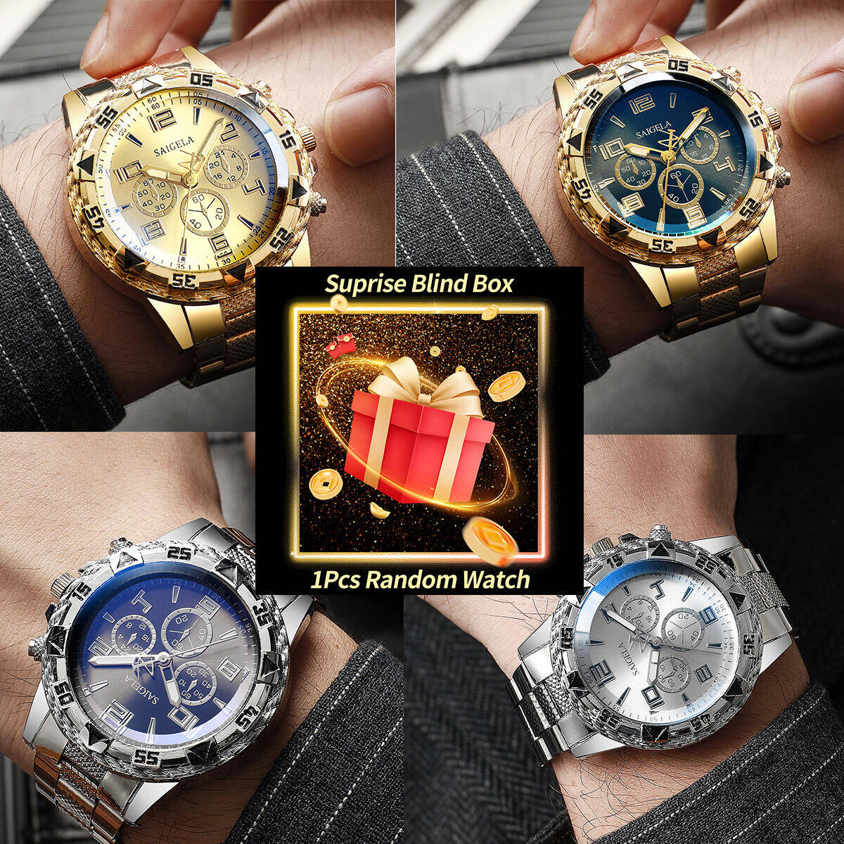 Mystery Box Blind Bag - Montre mystère Surprise pour hommes, boîte